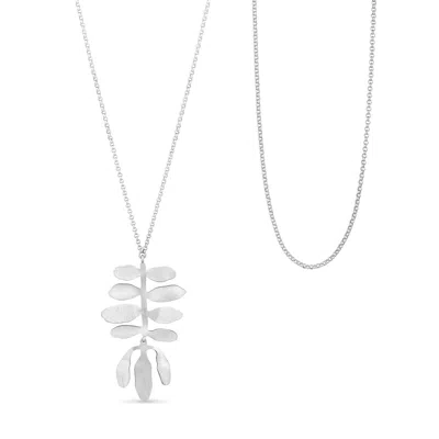 Joidart Women's Long Silver-plated Necklace With Pendent Silvela