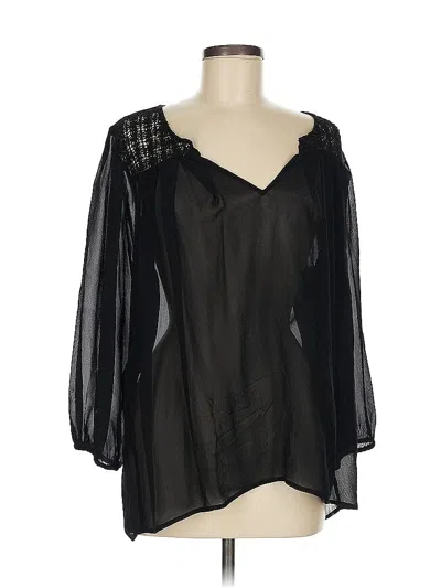 Pre-owned Joie 3/4 Sleeve Blouse In Black