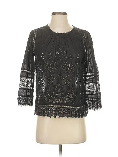 Pre-owned Joie 3/4 Sleeve Blouse In Black