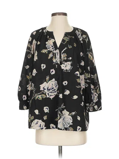 Pre-owned Joie 3/4 Sleeve Blouse In Black