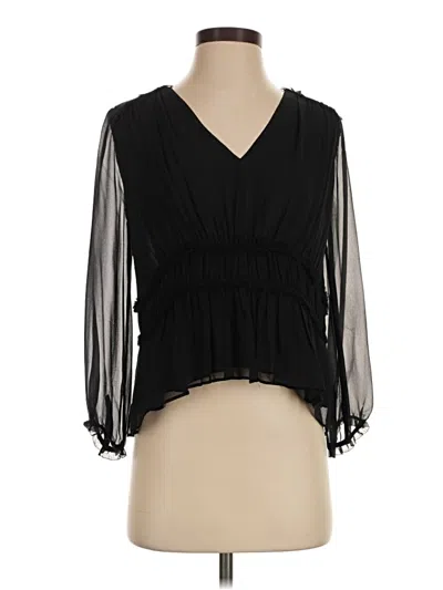 Pre-owned Joie 3/4 Sleeve Blouse In Black