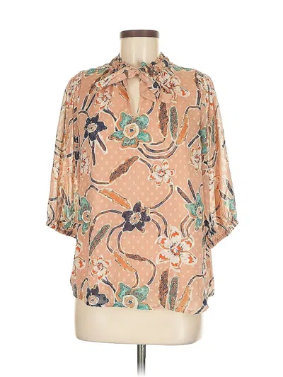 Pre-owned Joie 3/4 Sleeve Blouse In Brown