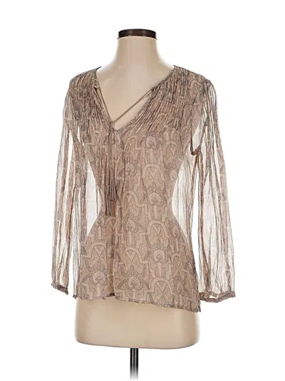 Pre-owned Joie 3/4 Sleeve Blouse In Brown