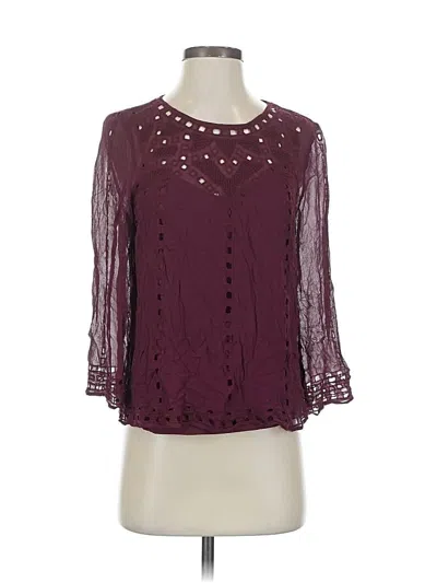 Pre-owned Joie 3/4 Sleeve Blouse In Burgundy
