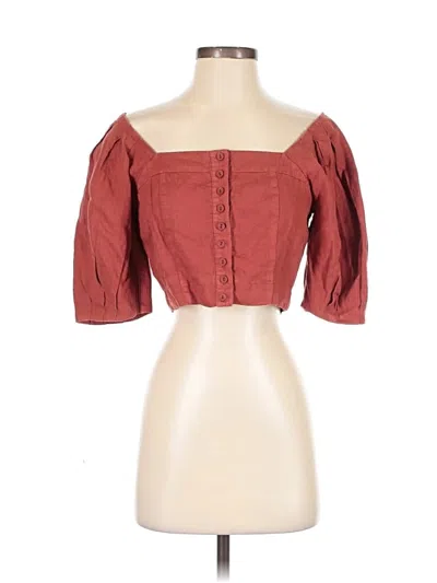 Pre-owned Joie 3/4 Sleeve Blouse In Burgundy