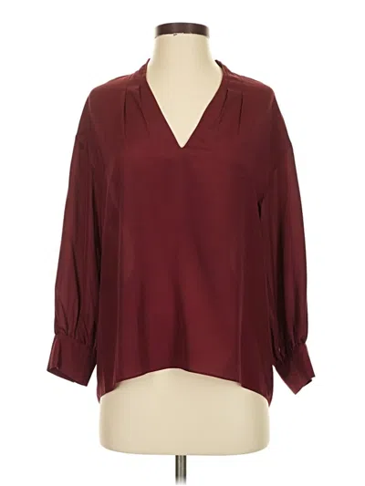 Pre-owned Joie 3/4 Sleeve Blouse In Burgundy