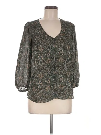 Pre-owned Joie 3/4 Sleeve Blouse In Green