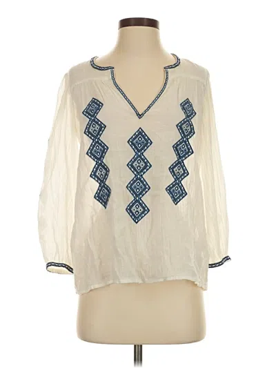 Pre-owned Joie 3/4 Sleeve Blouse In Ivory