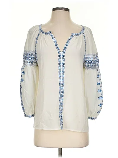 Pre-owned Joie 3/4 Sleeve Blouse In Ivory