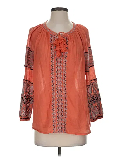 Pre-owned Joie 3/4 Sleeve Blouse In Orange
