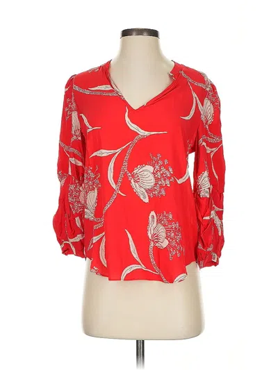 Pre-owned Joie 3/4 Sleeve Blouse In Red