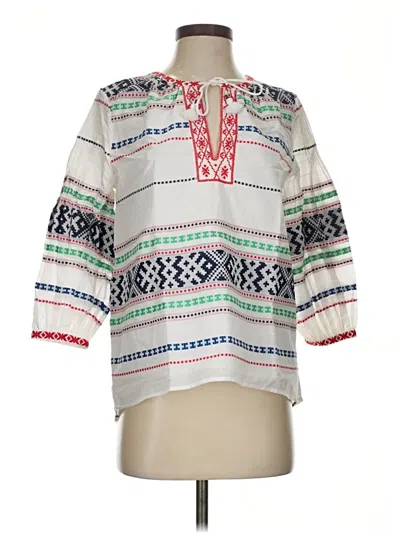 Pre-owned Joie 3/4 Sleeve Blouse In Silver