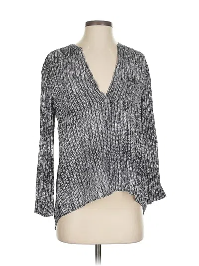 Pre-owned Joie 3/4 Sleeve Blouse In Silver