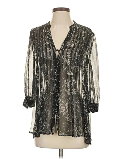 Pre-owned Joie 3/4 Sleeve Blouse In Silver