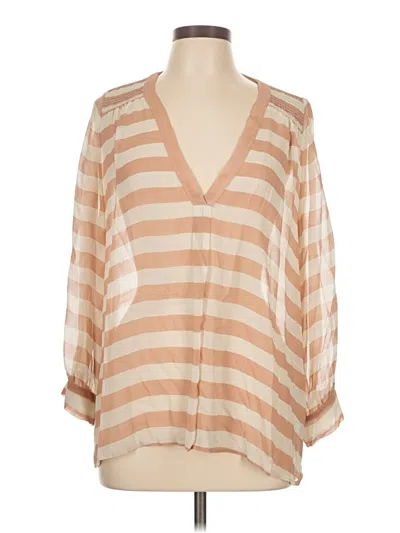 Pre-owned Joie 3/4 Sleeve Blouse In Tan