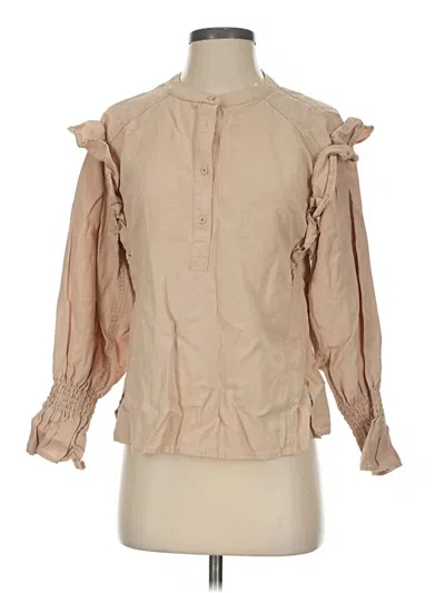 Pre-owned Joie 3/4 Sleeve Blouse In Tan