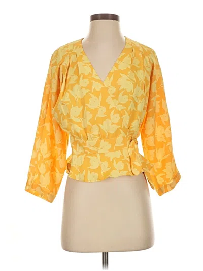 Pre-owned Joie 3/4 Sleeve Blouse In Yellow