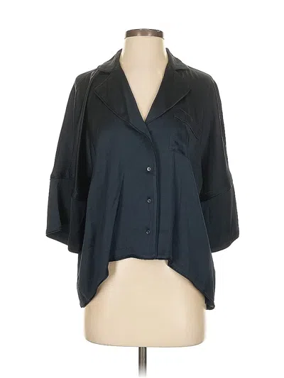 Pre-owned Joie 3/4 Sleeve Button Down Shirt In Black