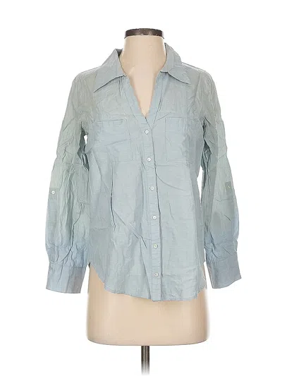 Pre-owned Joie 3/4 Sleeve Button Down Shirt In Blue
