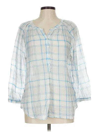 Pre-owned Joie 3/4 Sleeve Button Down Shirt In Blue