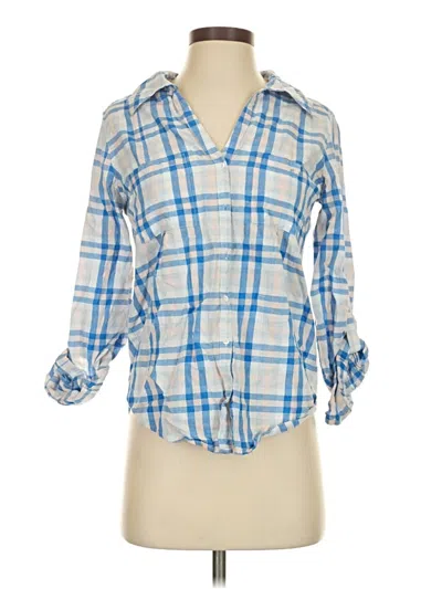 Pre-owned Joie 3/4 Sleeve Button Down Shirt In Blue