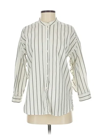 Pre-owned Joie 3/4 Sleeve Button Down Shirt In White