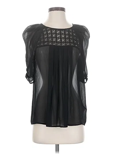 Pre-owned Joie 3/4 Sleeve Silk Top Black Square Neckline Tops