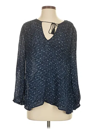 Pre-owned Joie 3/4 Sleeve Silk Top Blue Keyhole Neckline Tops