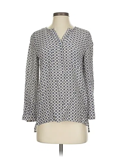 Pre-owned Joie 3/4 Sleeve Silk Top Blue Tie Neck Tops