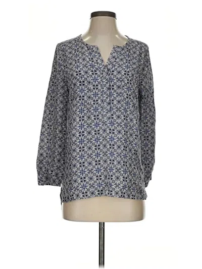 Pre-owned Joie 3/4 Sleeve Silk Top Blue V-neck Tops