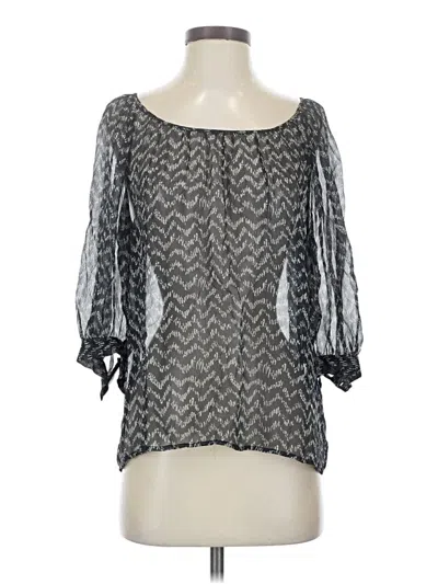 Pre-owned Joie 3/4 Sleeve Silk Top Gray Square Neckline Tops