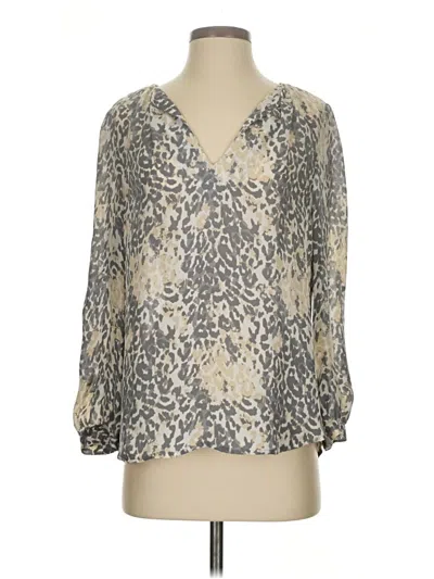 Pre-owned Joie 3/4 Sleeve Silk Top Gray V-neck Tops