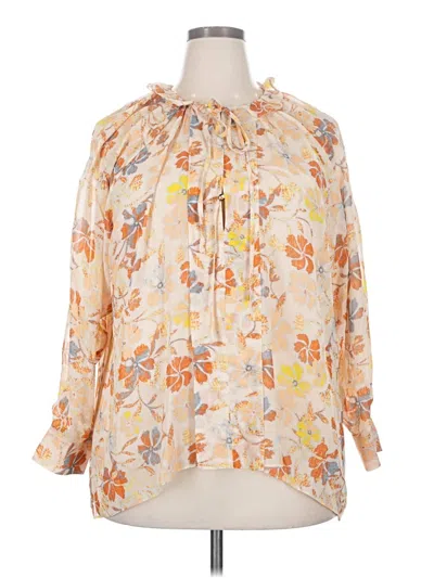 Joie 3/4 Sleeve Silk Top Ivory Tie Neck Tops