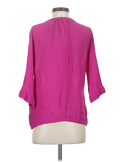 Pre-owned Joie 3/4 Sleeve Silk Top Pink Mock Neckline Tops