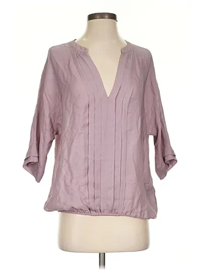 Pre-owned Joie 3/4 Sleeve Silk Top Purple Plunge Neckline Tops