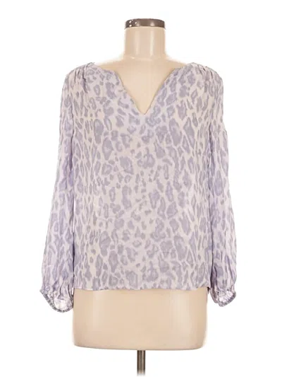 Pre-owned Joie 3/4 Sleeve Silk Top Purple V Neck Tops
