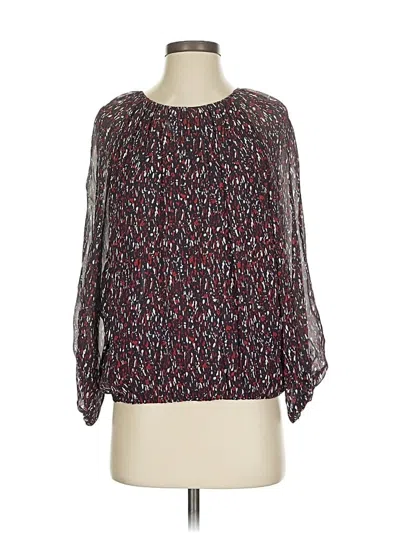 Pre-owned Joie 3/4 Sleeve Silk Top Red Boatneck Tops