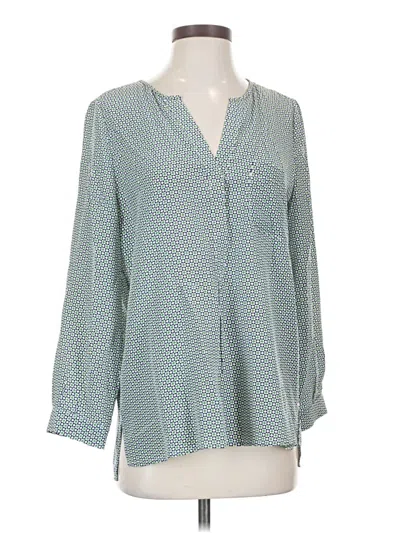 Pre-owned Joie 3/4 Sleeve Silk Top Teal V-neck Tops