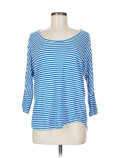 Pre-owned Joie 3/4 Sleeve Top Blue Boatneck Tops