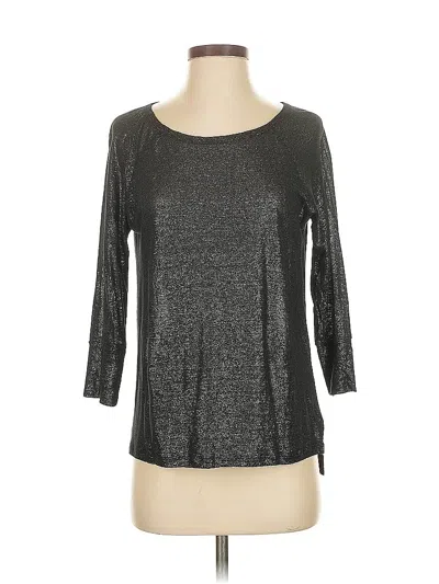 Pre-owned Joie 3/4 Sleeve Top Gray Metallic Pattern Boatneck Tops