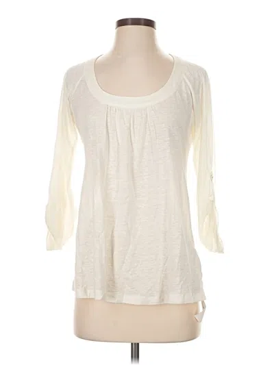 Pre-owned Joie 3/4 Sleeve Top Ivory Scoop Neck Tops
