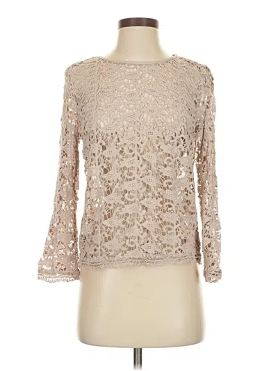 Pre-owned Joie 3/4 Sleeve Top Tan Boatneck Tops