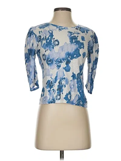 Pre-owned Joie 3/4 Sleeve T-shirt In Blue
