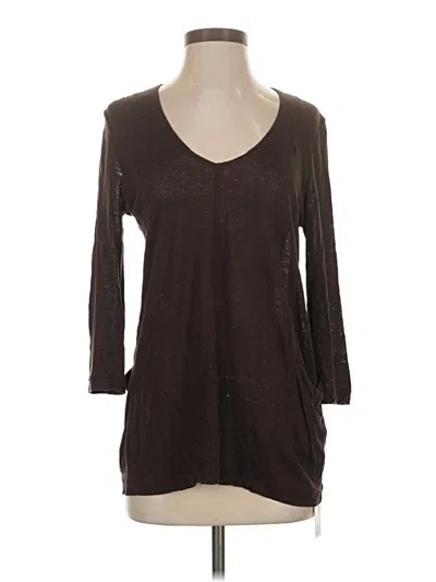 Pre-owned Joie 3/4 Sleeve T-shirt In Brown