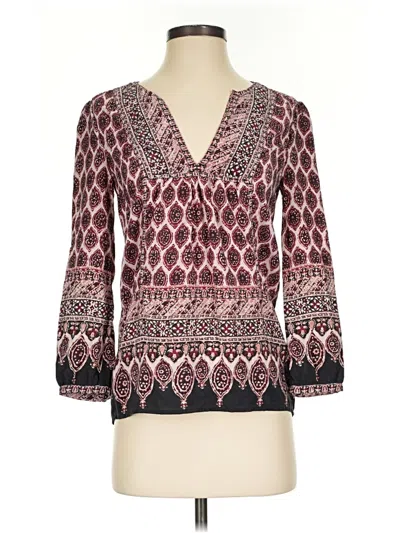 Pre-owned Joie 3/4 Sleeve T-shirt In Burgundy
