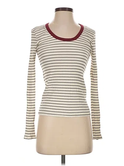 Pre-owned Joie 3/4 Sleeve T-shirt In Ivory