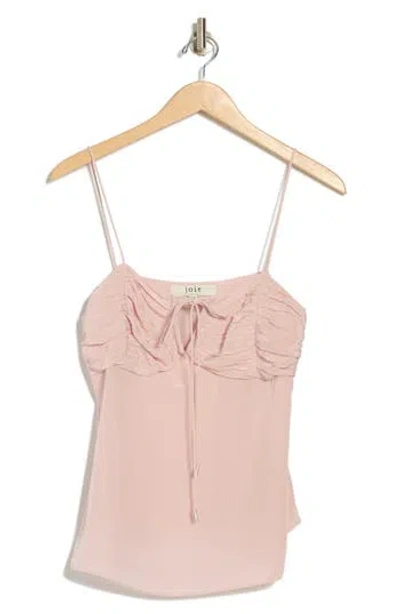 Joie Alohi Shirred Silk Camisole In Pink