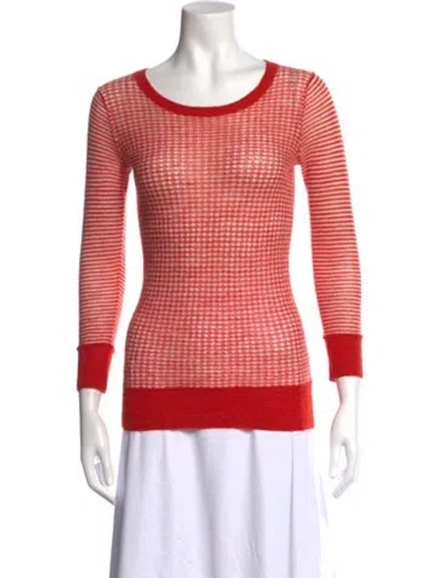 Pre-owned Joie Alpaca Patterned Sweater In Red