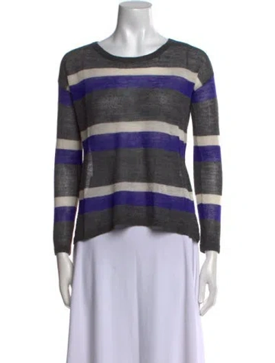 Pre-owned Joie Alpaca Striped Sweater In Gray