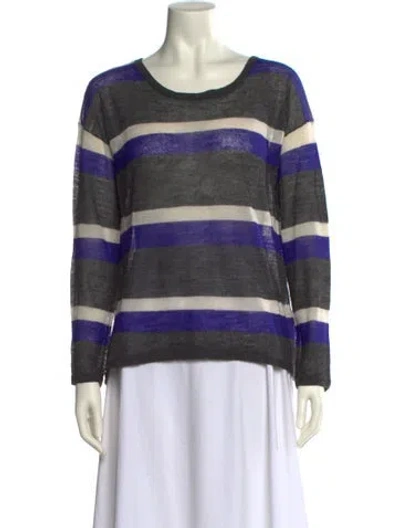 Pre-owned Joie Alpaca Striped Sweater In Gray